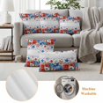 thumbnail image 6 of 4th of July Outdoor Waterproof Pillow Covers, Red Blue Independence Day Floral Star Vintage Decorative Rectangle Throw Pillowcase Sofa Cushion Sham for Patio/Couch/Chair, 20"x12" 2 Pack, 6 of 8
