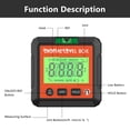 thumbnail image 3 of Digital Protractor with Bubble Level - JD10 Electronic Level Tool with Magnetic Base for Angle Measurement, Available in Red, Accurate to ±0.1°, Compact Design for Easy Use, 3 of 6