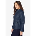 thumbnail image 4 of Jessica London Women's Plus Size Zip Front Leather Jacket, 4 of 6