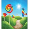 thumbnail image 3 of Fantasy Duvet Cover Set, Surreal Candy Land Delicious Lollipops and Sweets Sun Cheerful Fun Print, Decorative 3 Piece Bedding Set with 2 Pillow Shams, Queen Size, Green Blue Red, by Ambesonne, 3 of 3