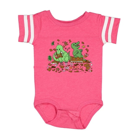 

Inktastic Tiny Dinosaurs Ruining Gingerbread House Boys or Girls Baby Bodysuit