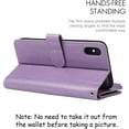 thumbnail image 4 of Wallet Case Compatible with iPhone Xs/X,[6 Card Slots] [Wrist Strap] [Stand Feature] Detachable 2 in 1 Magnetic Zipper Leather Slim Cover Case for iPhone Xs,5.8 inch Purple, 4 of 18