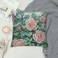 thumbnail image 2 of Nawypu Pillow Cover Pink Roses and Eucalyptus Green Foliage Watercolor Outdoor Square Pillow Cushion Cases Vintage Spring Flower Outdoor Throw Pillow Covers  Couch Pillows for Iiving Room, 2 of 5