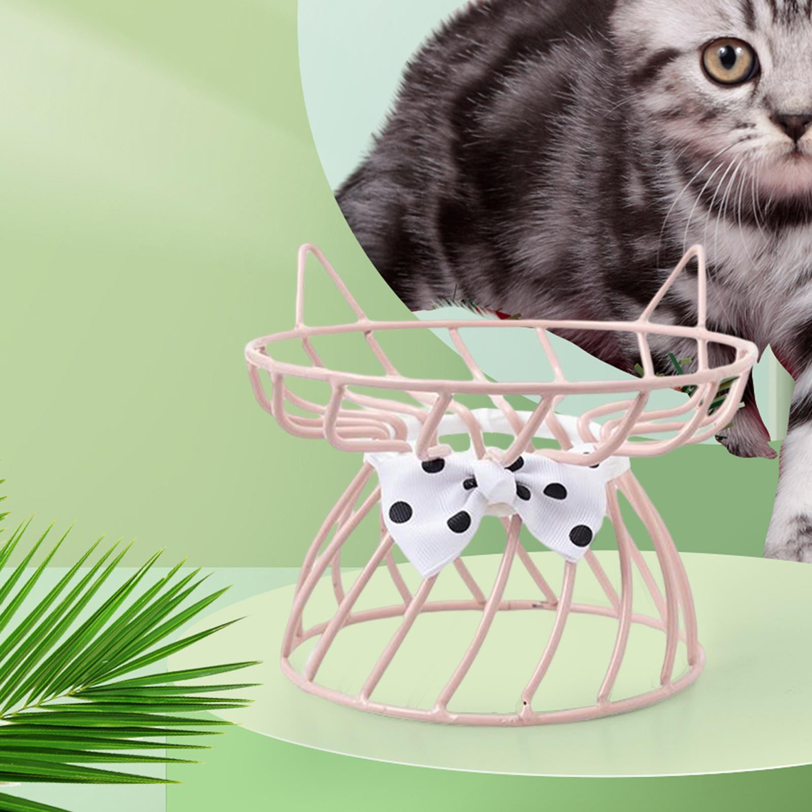 Ceramic Cat Bowl, Elevated Cat Food Bowl, Indoor Raised Cat Bowls, And Water, Easy to Clean And Protect Pet' , Pink Bow Bracket, multi