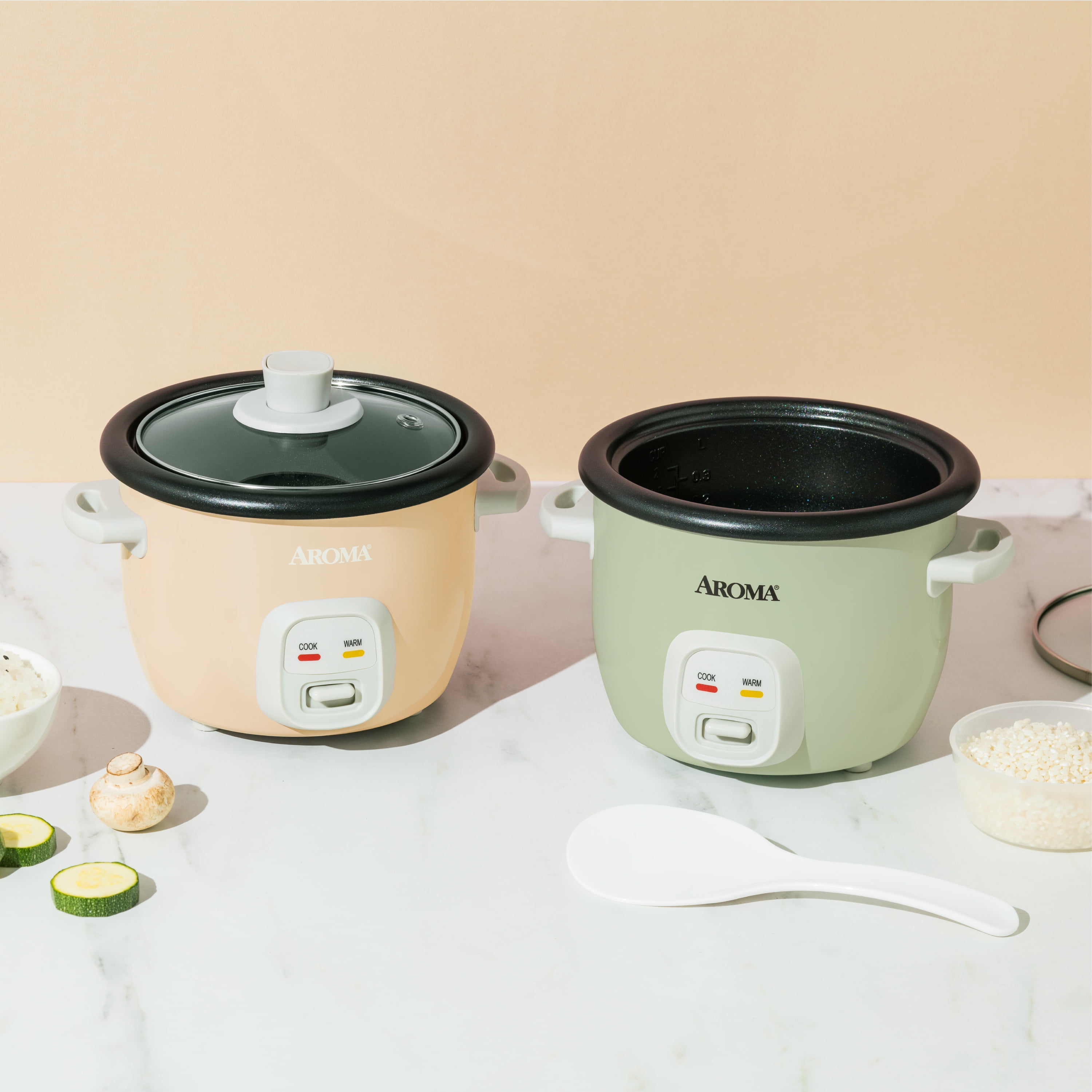 AROMA® 4-Cups (Cooked) / 1Qt. Rice & Grain Cooker, Light Green, New, ARC-302NGLG