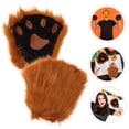 thumbnail image 2 of Miangastore 1 Pair Fingerless Gloves Animal Paw Shape Light Brown Polyester For Cosplay Performance Gift, 2 of 9