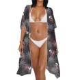 thumbnail image 2 of HELLHERO High Quality Fabrics Swim Coverup for Summer Half Sleeve Free Size Bathing Suit Cover Up Skull Web, 2 of 4