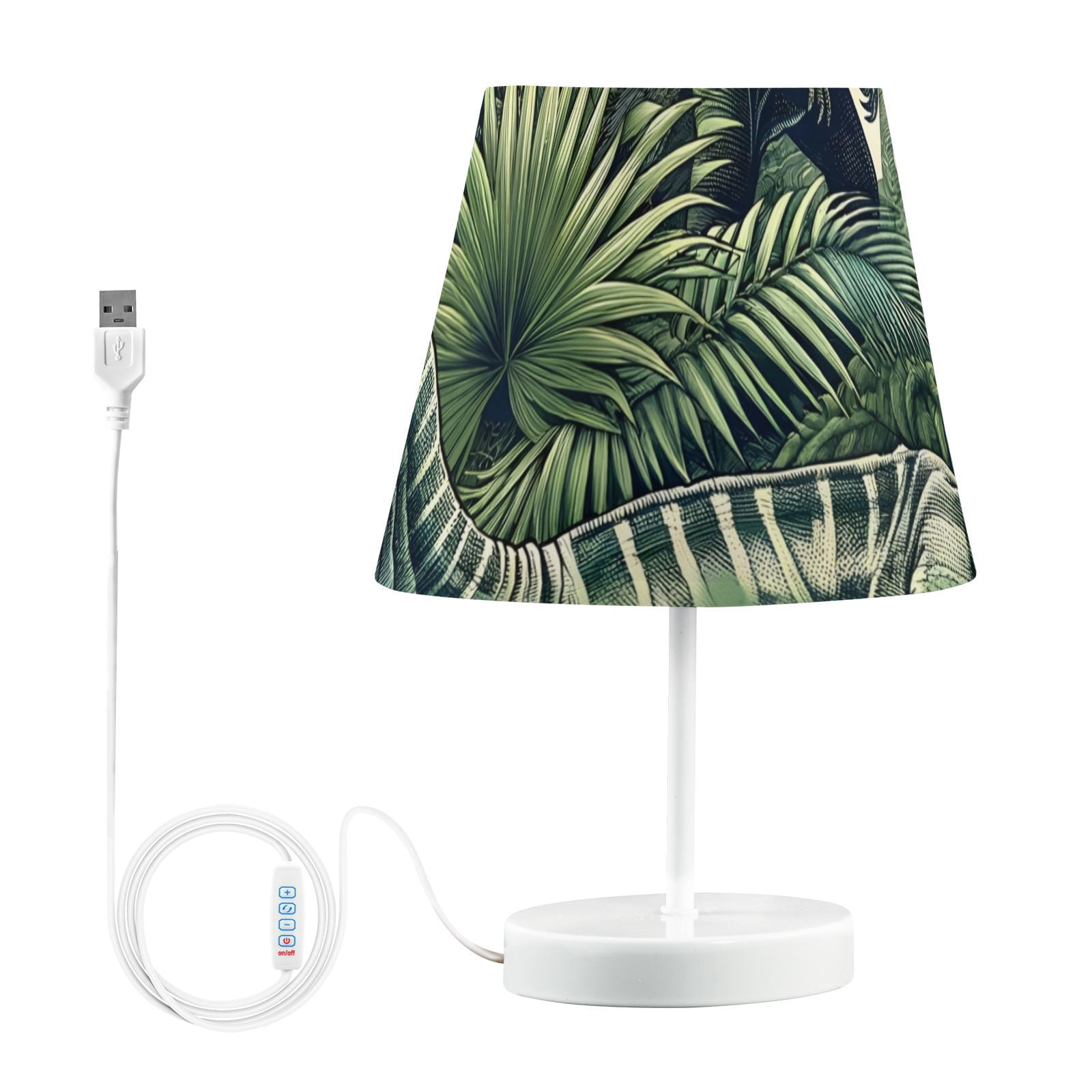 Dinosaurs Leaves LED Desk Lamp Table Lamp USB Bedside Nightstand Small Lamp for Bedroom Living Room Kids Room