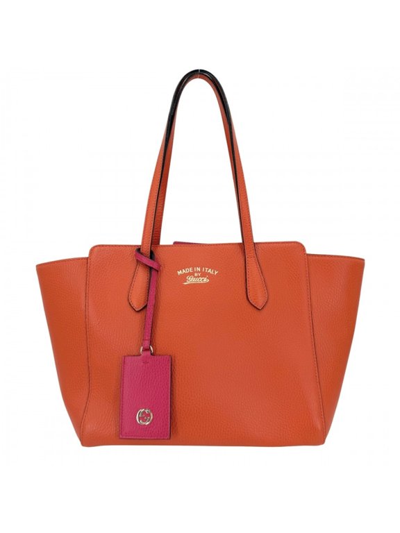 Pre-Owned Gucci Women's Swing Tote Bag, Shoulder GUCCI 354408, Leather, Orange Pink, Gold...