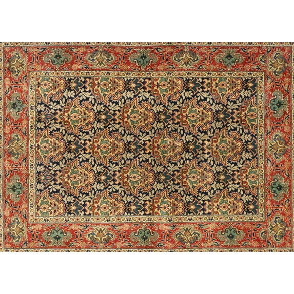 Ahgly Company Indoor Rectangle Traditional Saffron Red Persian Area Rugs, 8' x 12'