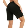 thumbnail image 2 of Stelle Women's 7" Bermuda Shorts Casual Drawstring Cotton Lounge Shorts with Pockets,Above Knee Length Athletic Running Workout Yoga Sweat Shorts,Summer Loose Comfy Lightweight Pants,XS-XXL Black, 2 of 7
