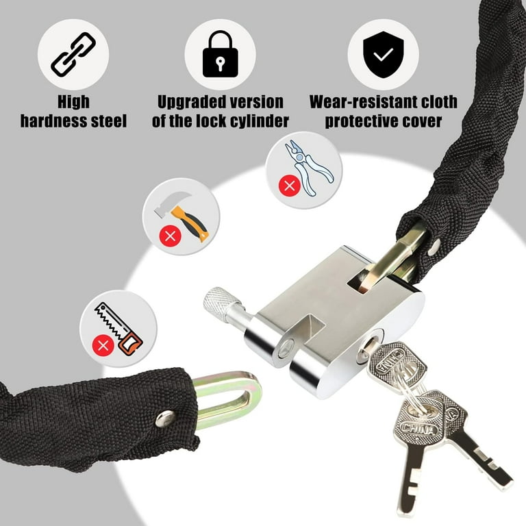 Weatherproof Padlock Heavy Duty Security Chain & Lock - 8mm Thick Anti Theft Chain For N 1219112