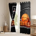 thumbnail image 3 of Feelyou 3D Basketball Print Black Out Curtains for Teen, Eat Sports Sleep Curtains Pack of 2 (42x63 Each), Cartoon Ball Gaming Bedroom Curtains, Window Curtains Decor, 3 of 6