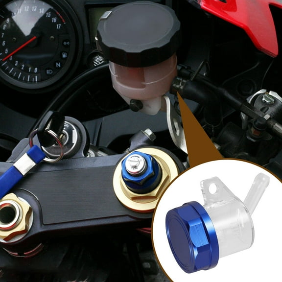 WASHWEPE 1Pcs Blue ABS Motorcycle Oil Storage Tank Increased Storage Capacity For Motorcycles