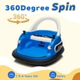thumbnail image 3 of 12V Electric Ride On Bumper Car for Toddlers, 360 Degree Spin Ride-On Toy with Parent Remote, Dual Joysticks, LED Lights, Music and Safety Belt, Dark Blue, 3 of 8