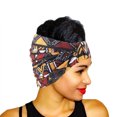thumbnail image 1 of Sonducket Ciclismo diadema elástica estampado pañuelo para la cabeza nudo torcido mujeres diadema tenis Bandana regalo para Yoga deportes Accesorio para el cabello marrón geométrico Sonducket AP009760-13, 1 of 6