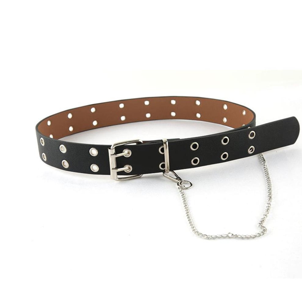 Punk PU Leather Belts Women Rock Buckle Chain Waistband Waist Belts AdjustableWH