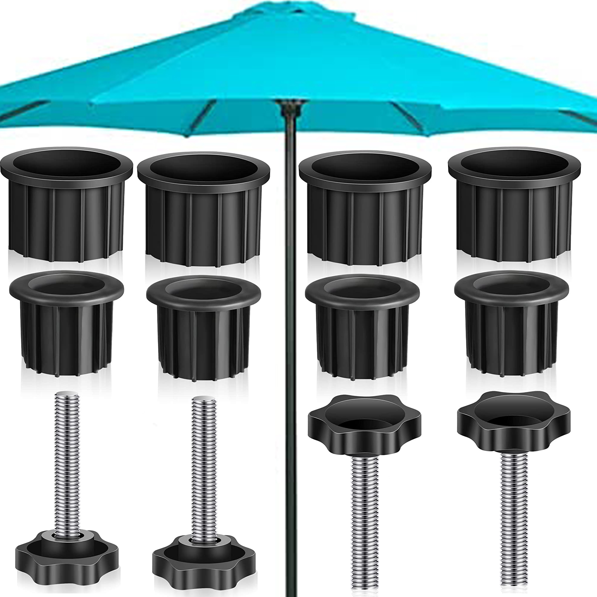 6 Pcs Table Umbrella Hole Rings, Umbrella Cone Wedge Silicone Patio