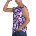 thumbnail image 3 of Lsque mushroom rainbow color Skull Print Men's Cotton Blend Sleeveless Muscle Shirts (S-3XL)- Moisture Wicking, Odor Protection, UPF 30+,Medium, 3 of 8