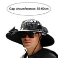 thumbnail image 5 of Tnobhg 1 Set Outdoor Sun Hat with 2 Fan Large Brim Windproof Strap Solar or USB Charging Anti-UV Sun Protection Great Breathability Outdoor Fishing Camping Travel Cap, 5 of 7