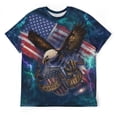 thumbnail image 3 of LAOLIUSN Men's American Flag Eagle T-Shirt, 3D Patriotic Graphic Tee, S-4XL, S-4XL, 3 of 7