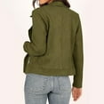 thumbnail image 4 of Bmisegm Women's Fall Suede Moto Jacket Fashion Long Sleeve Zipper Short Casual Coats With Pockets Jackets for Women Casual Green M, 4 of 6