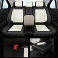 thumbnail image 4 of Red Rain Black and White Car Seat Cover Waterproof Leather Seat Cover 13 Pcs (E-Black&White), 4 of 11