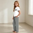 thumbnail image 5 of LEKWK Boys Girls 2 Piece Pajama Set Short Sleeve T-Shirts and Plaid Pants Kids Comfy Lounge Tracksuits Summer Fashion Home Sleepwear 2-14Y, 5 of 9