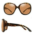 thumbnail image 4 of Joopin Oversized Polarized Women Sunglasses, Ladies Vintage Big Frame Sun Glasses Shades (Leopard Brown), 4 of 8