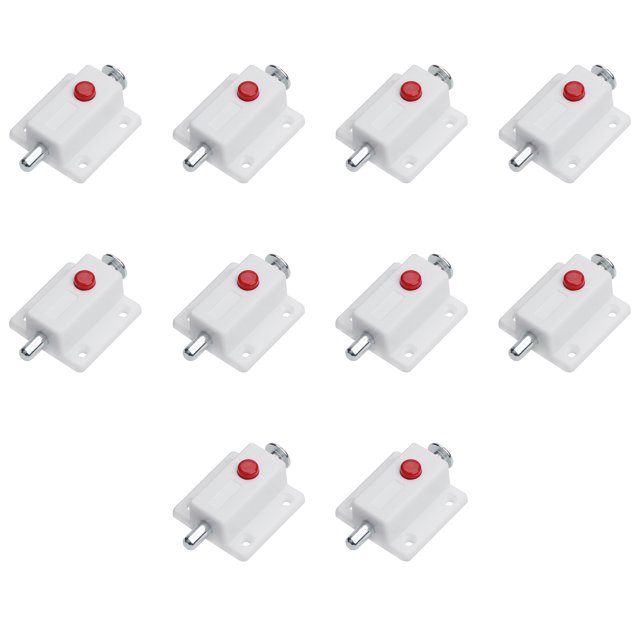 Decodeary 2Inch Door Bo-lt Lock Bolts Latch Lock Door Bolts Latch Latch Plastic Sliding Flush Barr-el Latch With Switch Button White