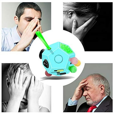 Buy Minilopa Fidget Dodecagon 12side Fidget Cube Relieves Stress And Anxiety Anti Depression Cube For Children And Adults With Adhd Add Ocd Autism Blue Sky Online In Turkey