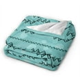 thumbnail image 4 of Cyan Abstract Line Graffiti Throw Blanket, Anti-Pilling Ultra-Soft Micro Fleece Cover Blanket for Bed Sofa, for All Seasons, 80"x60", 4 of 9