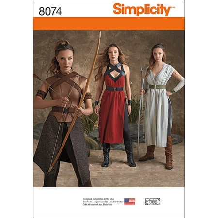 Simplicity 8074 Misses Warrior Costume Pattern, 1 Each