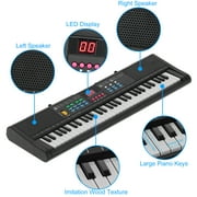 61 Keys Keyboard Piano, Electric Piano with Microphone Built-In Speaker 6 Demo Songs Gift Musical Instrument for Beginners, Teens (Black)