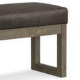 thumbnail image 3 of Milltown 27 inch Wide Solid Wood Contemporary Footstool Small Ottoman Bench in Distressed Brown, 3 of 11