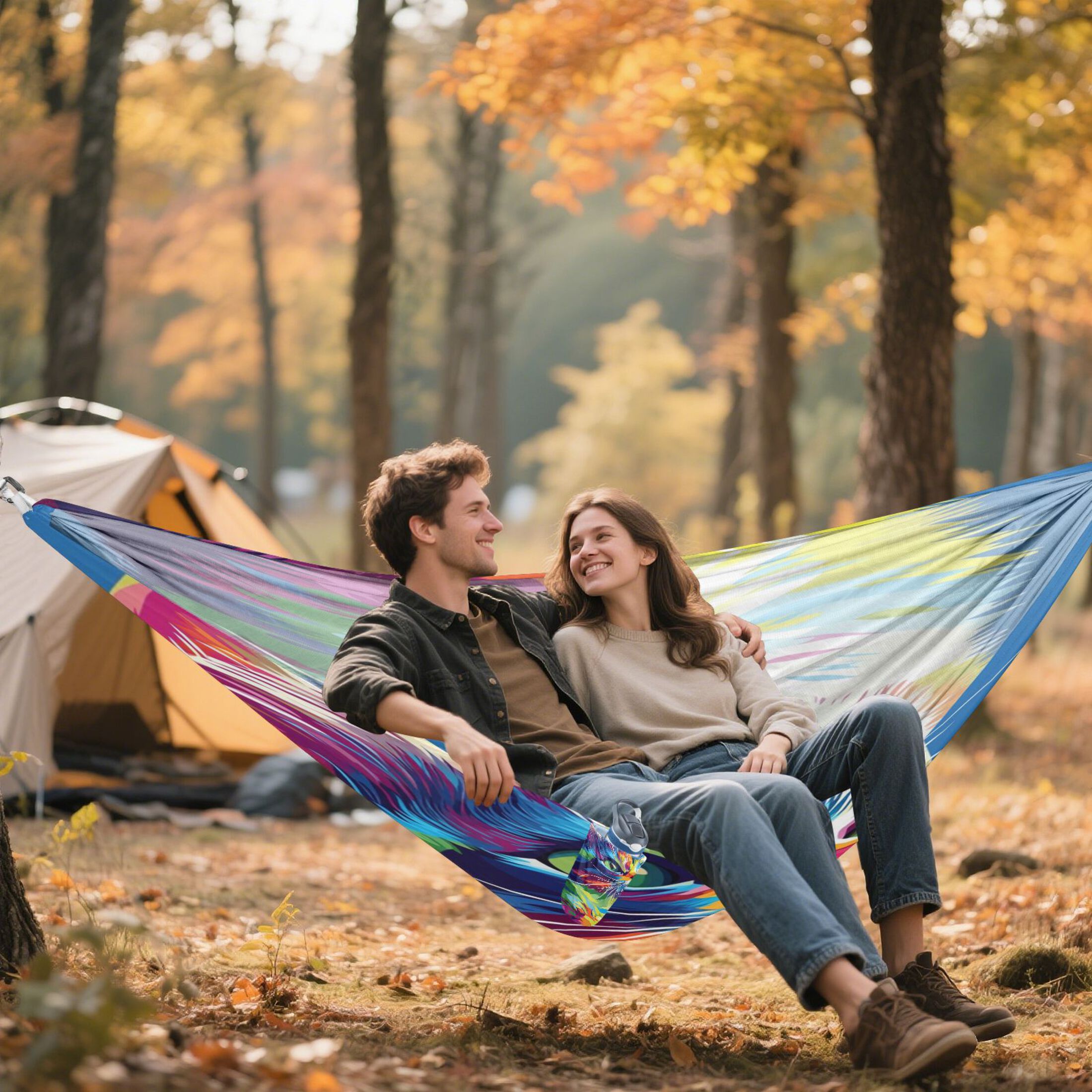 Hammock Camping Hammock Nylon Portable Hammock Travel Camping Hammock Colored Cool Cat Pattern