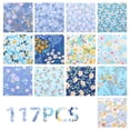 thumbnail image 1 of Cotton Fabric Squares 117 Pcs 5x5 Inch Precut Quilt Squares Charm Pack Assorted Floral Patterns for Sewing DIY Quilting Patchwork Beginners-blue-, 1 of 11