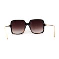 thumbnail image 2 of Lunettes de Soleil Papillon Rectangulaires à Bras en Métal Fin de Luxe pour Femmes Noir Écaille Marron, 2 of 5