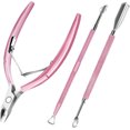thumbnail image 1 of Empujador de cutículas y tijeras suyoo herramienta profesional color rosa, 1 of 5