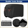 thumbnail image 4 of HOMEYA 4 Passenger Golf Cart Covers Fits EZGO, Club Car, Yamaha, Heavy Duty 420D Waterproof Sunproof Golf Cart Cover roof 80" L, Dustproof and Durable - Black, 4 of 8