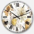 thumbnail image 1 of DesignArt Fields of Gold Watercolor Flower VII Large Wall Clock, 1 of 2