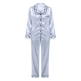 thumbnail image 5 of BLOCLOALO 2 Piece Lounge Set Womens Pajama Sets Pajamas for Women Set Sleepwear Soft Lightweight Comfy Long Pants Loungewear Long Sleeve Shirts Button Down Shirts Womens Lounge Outfit Grey 6Xl, 5 of 5