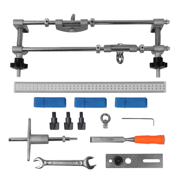 Graflsoa Professional Wood Door Mortising Tool with 3 Carbide Cutters for Lock Installation and Hinge Slot Cutting, Aluminum Alloy Jig for Locksmiths and Carpenters, Includes Hex Wrench, Spanner, and