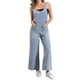 thumbnail image 1 of INSPIRAR CHIC Mono de mezclilla casual para mujer con tirantes ajustables, pantalones de pierna ancha, overoles S azul claro, 1 of 6