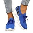 thumbnail image 4 of Womens Shoes Sneakers Athletic Female Womens Sneakers Women's Fashion Mesh Cloth Leopard Print Sneakers Breathable Non Slip Lace Up Casual Shoes(Blue,8), 4 of 4