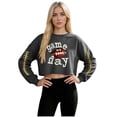 thumbnail image 2 of Gamivast Crewneck Sweatshirts Women Game Day Embroidered Football Look Crew Neck Long Sleeve Cropped Sweatshirts Pullover Tops Athletic Daily Wear, 2 of 5