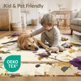 thumbnail image 4 of ODIKA 4'x6' Washable Area Rug Floral Vintage Rustic Bloom Cluster With Songbird And Scroll Motifs for Home Office, Under Desk, Non-Slip Chair-Friendly, Flatwoven, 4 of 7