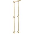 thumbnail image 2 of 14k Yellow Gold Polished CZ Chain Dangle Post Earrings - 50mm, 2 of 6