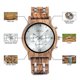 thumbnail image 5 of Mirar Reloj de madera para hombre con correa de madera y metal Reloj de pulsera de cuarzo Cronógrafo Visualización de fecha 1 1, 5 of 5