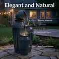 thumbnail image 4 of Sunnydaze Tour de Vase Ceramic Outdoor Water Fountain with Light, 4 of 18
